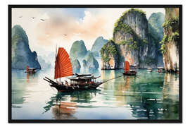 Gerahmter Kunstdruck Halong Bay
