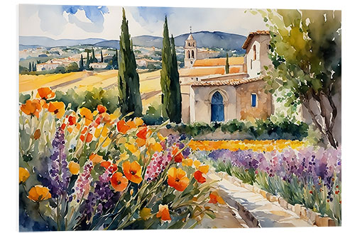 Foam board print Provence Landscape