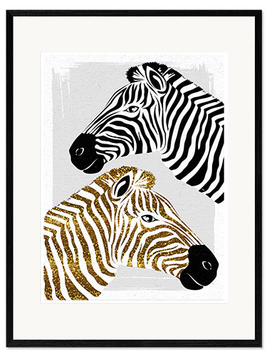 Kehystetty taidepainatus Pretty Zebras