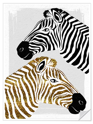 Selvklebende plakat Pretty Zebras