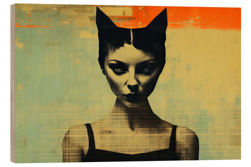 Cuadro de madera Cat Woman