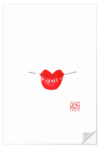 Selvklebende plakat Geisha Lips