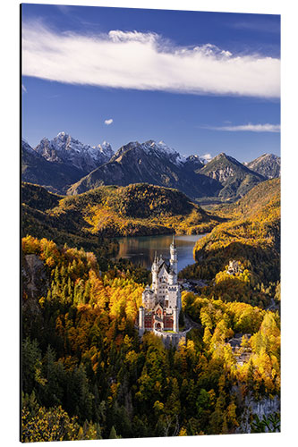 Alubild Schloss Neuschwanstein im Herbst