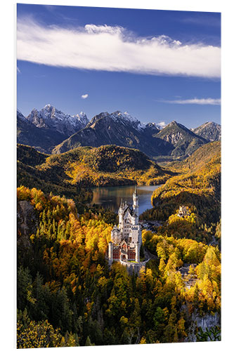 Foam board print Neuschwanstein Castle in Autumn