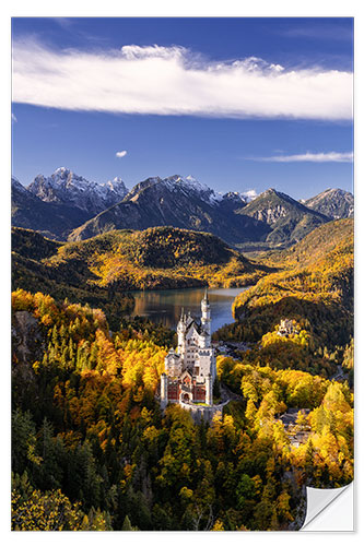 Sticker mural Neuschwanstein Castle in Autumn