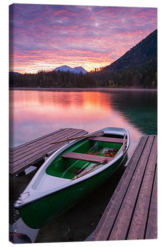 Lerretsbilde Sunrise at Hintersee in Ramsau