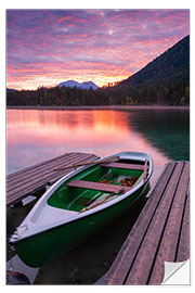 Naklejka na ścianę Sunrise at Hintersee in Ramsau