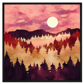 Gerahmter Kunstdruck Herbstsonnenuntergang