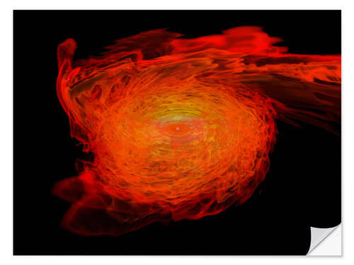 Naklejka na ścianę Neutron Stars Rip Each Other Apart to Form Black Hole (Simulation)