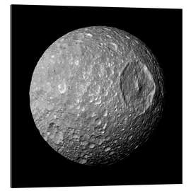 Acrylic print Flying by the Death, Saturn&#039;s Moon Mimas