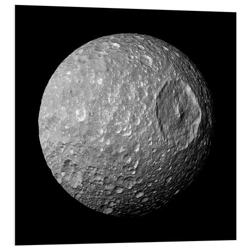 PVC-taulu Flying by the Death, Saturn's Moon Mimas