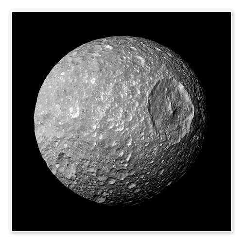 Poster Flying by the Death, Saturn's Moon Mimas