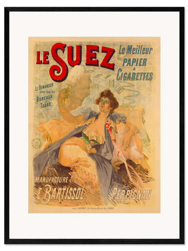 Impressão artística com moldura Le Suez, le meilleur papier à cigarettes