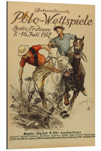 Aluminium print International Polo Competitions 1927