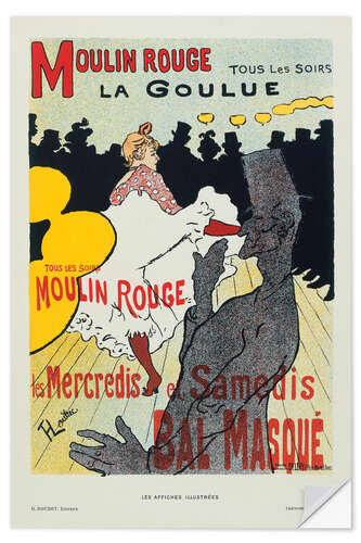 Selvklebende plakat 'La Goulue' at the Moulin Rouge, 1898