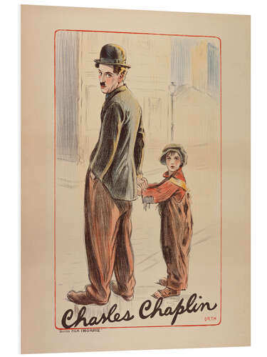 Foam board print Charlie Chaplin - Le Kid, 1921