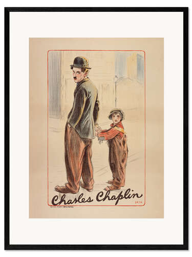 Plakat artystyczny premium w ramie Charlie Chaplin - Le Kid, 1921