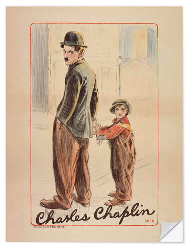 Naklejka na ścianę Charlie Chaplin - Le Kid, 1921