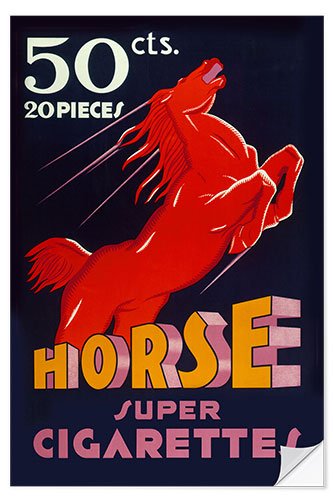 Naklejka na ścianę Horse Super Cigarettes, 1935