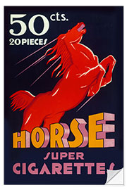 Selvklebende plakat Horse Super Cigarettes, 1935