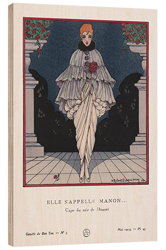 Wood print Elle s'appelle Manon, 1914