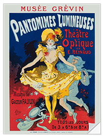 Selvklebende plakat Pantomimes Lumineuses, 1892