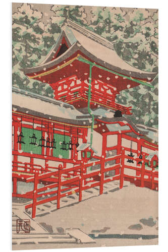 Foam board print Red Temple in Winter