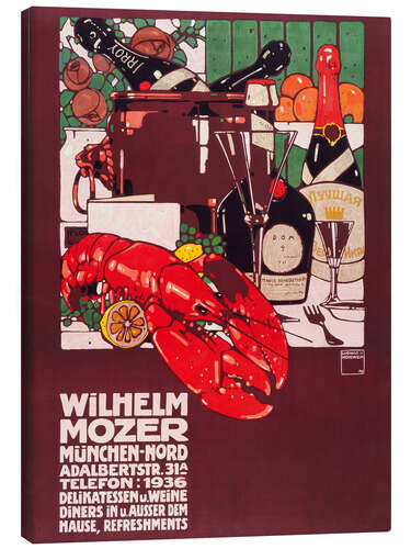 Canvas print Wilhelm Mozer Delicatessen and Wines, 1909