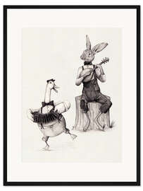 Gerahmter Kunstdruck Harmonien in Fell und Federn II