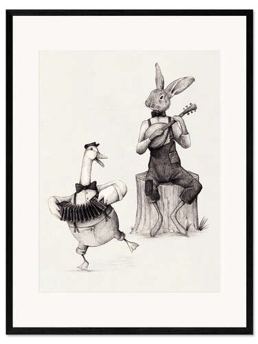 Impresión de arte enmarcada Harmonies in Fur and Feathers