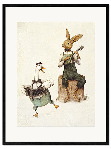 Plakat artystyczny premium w ramie Harmonies in Fur and Feathers I