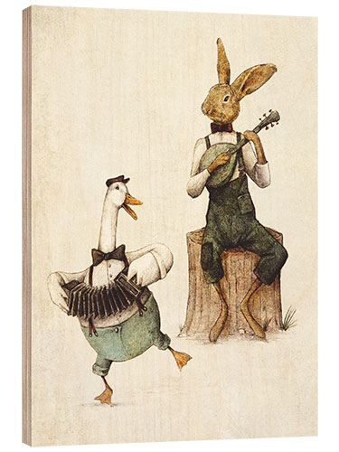 Cuadro de madera Harmonies in Fur and Feathers I