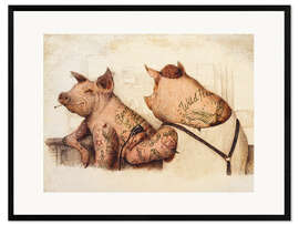Framed art print Ink and Oink I