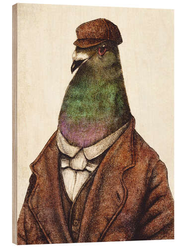Wood print Pigeon of Yesteryears I