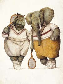 Magnettafel Tennis Pärchen