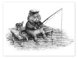 Wall print  Fishing Cat - Mike Koubou