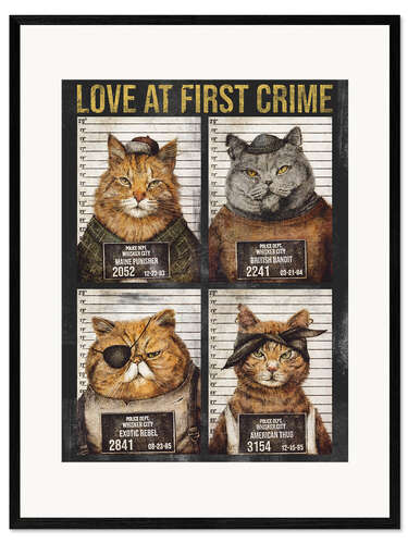 Gerahmter Kunstdruck Cats Love At First Crime I