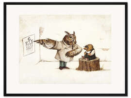 Gerahmter Kunstdruck Maulwurf beim Augenarzt I