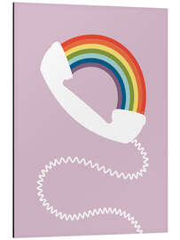 Aluminium print Rainbow Phone