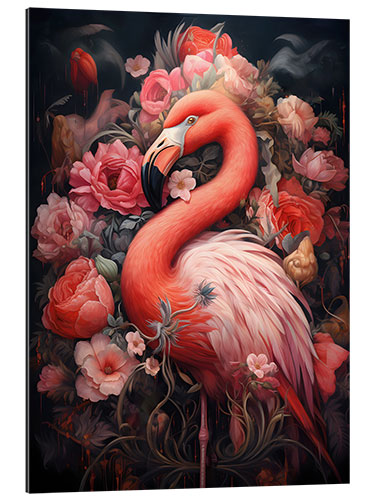 Galleriprint Flamingo With Roses