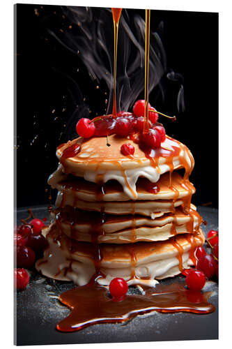 Acrylic print Pancakes With Cherries