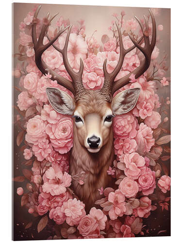 Cuadro de metacrilato Deer Between Flowers