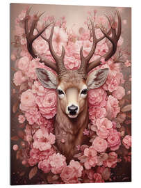 Cuadro de plexi-alu Deer Between Flowers