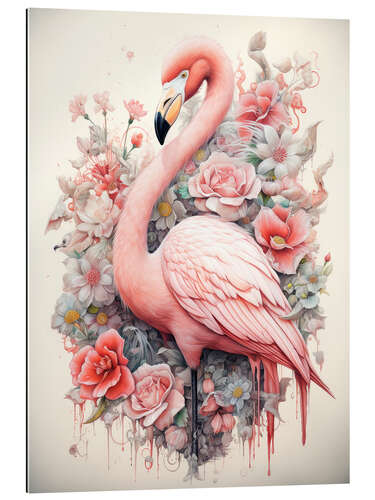 Galleriprint Flamingo in a Flower Bush