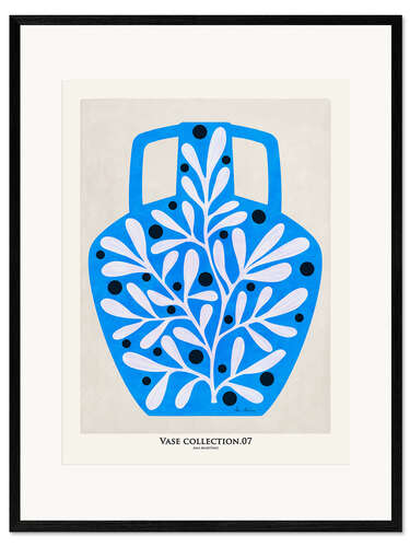 Ingelijste kunstdruk Blue Vase Collection