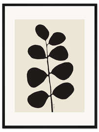 Gerahmter Kunstdruck Blätter Silhouette