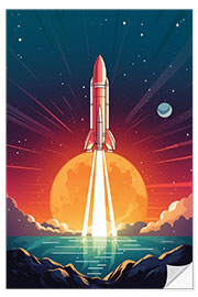 Självhäftande poster Space Rocket