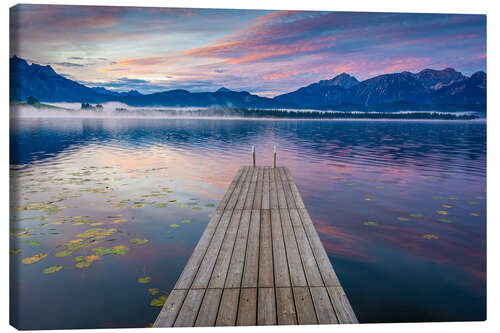 Canvas print Jetty at Hopfensee, Bavaria