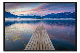 Gerahmter Kunstdruck Steg am Hopfensee, Bayern