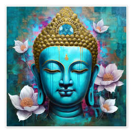 Póster Buddha Face Lotus I